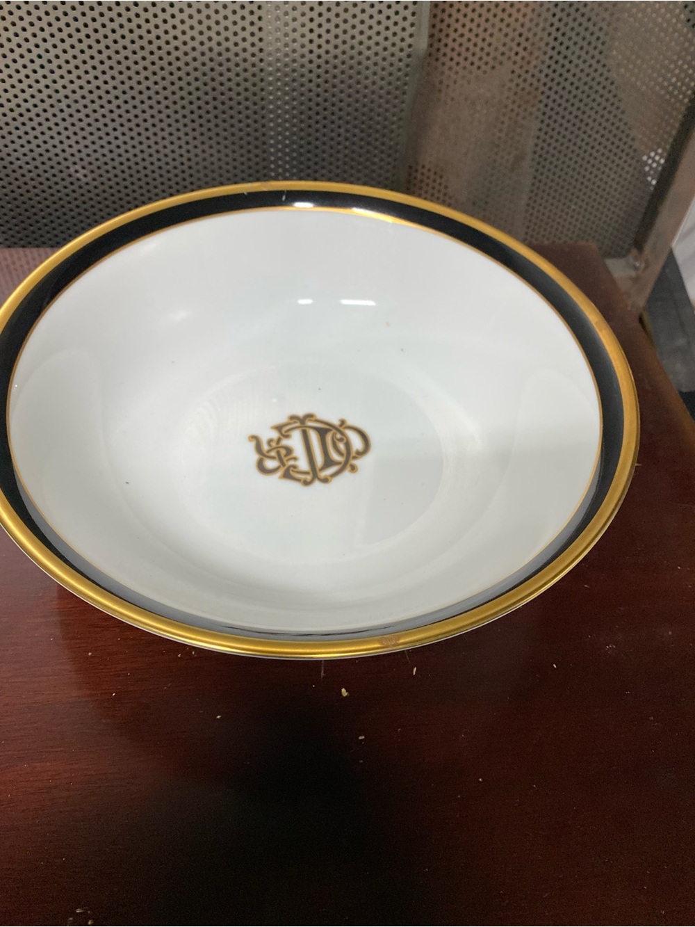 Christian Dior Porcelain Monogram Bowl Vintage Rare